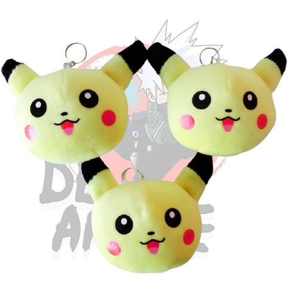 Llavero de Pikachu inspirado en Pokémon, vista frontal, disponible en DeAnime Chile.